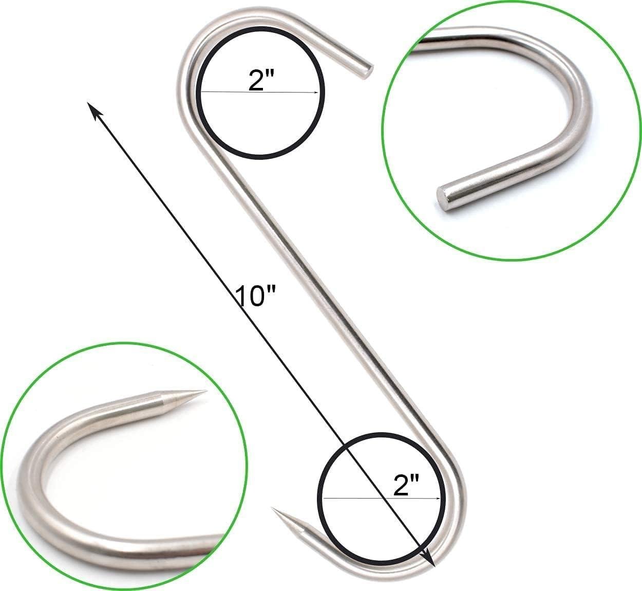 Limitless Stainless Steel Pointed S Hook Clothes Bags Towels Plants Hanging Rack Multi-function Kitchen Bedroom Railing S Hanger Hook, 10 Pieces (Pointed S Hook)