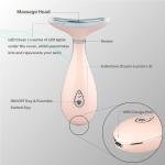 Neck Face Massager, Face Sculpting tool, Skin Rejuvenation Device with Thermal, Triple Action LED and Vibration, for Anti-aging, Lifting and Tightening Sagging Skin (Pink)