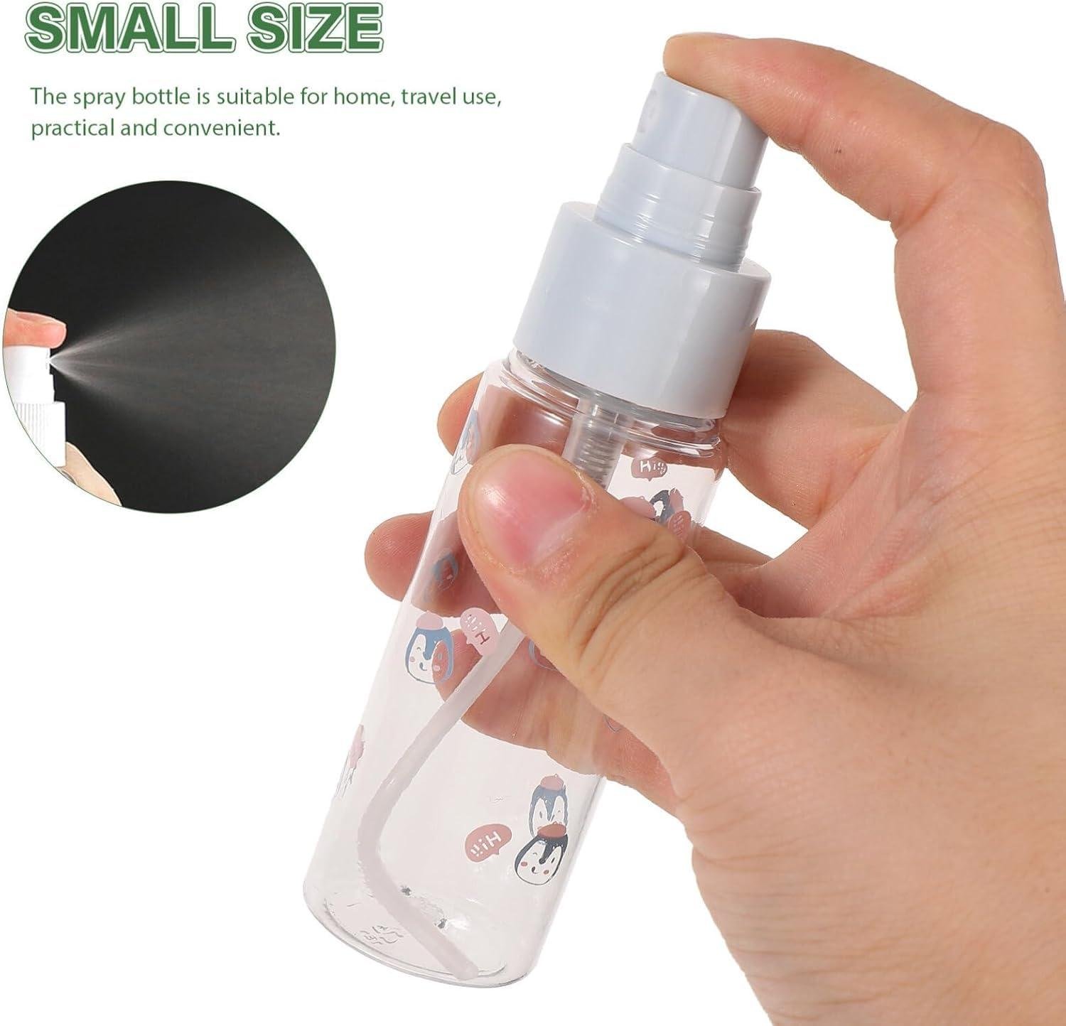 Limitless 4PC Cartoon Small Spray Bottle Reusable Spray Bottle Refillable Spray Bottle Leak-Proof, Perfect For Travel, Makeup, And Pet Care Travel Liquid (Transparent)