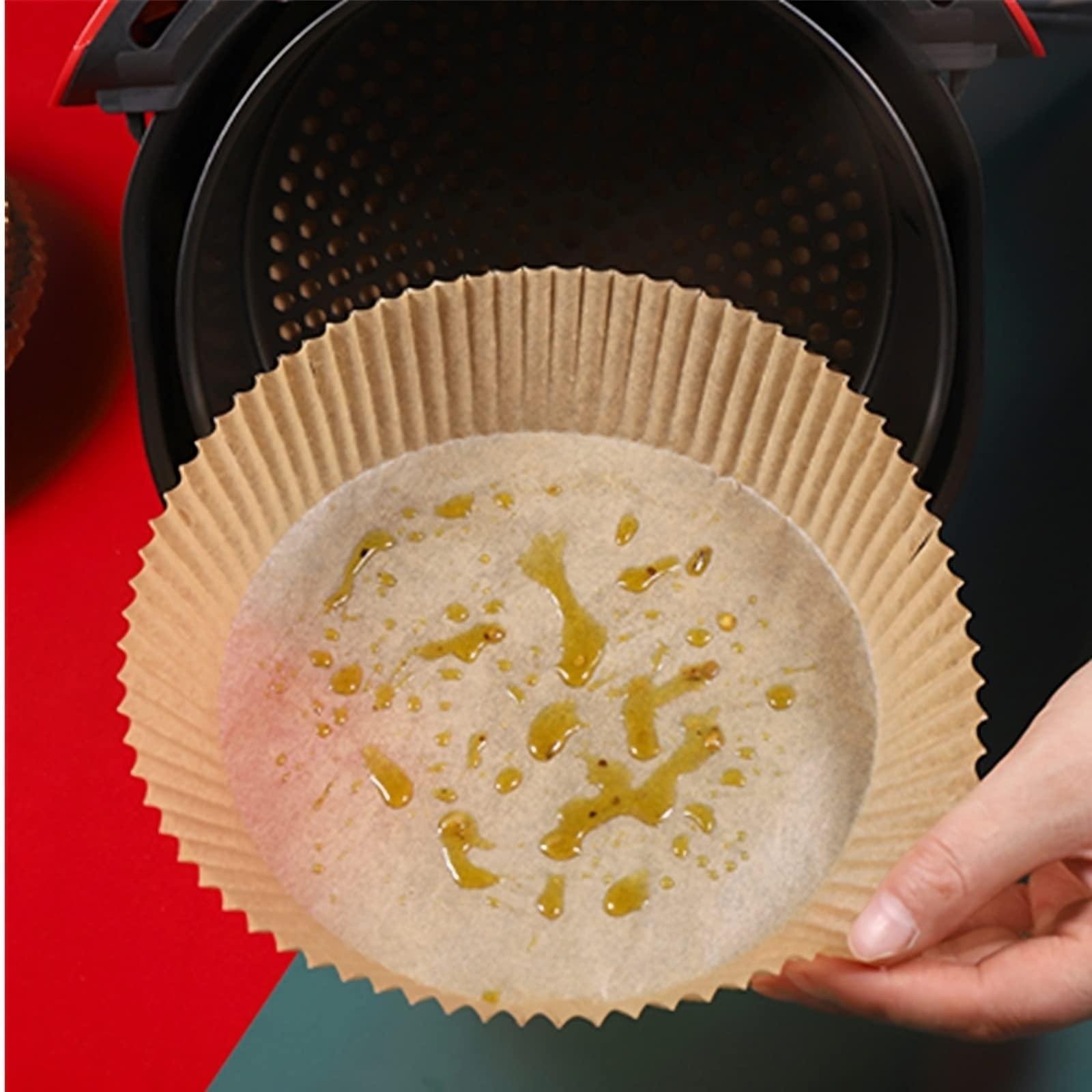 100PCS Air Fryer Disposable Paper Liner,non-stick Disposable Air Fryer Liners,paper Liners for Air Fryer Basket Oil-proof,Water-proof,Parchment for Baking Roasting Microwave