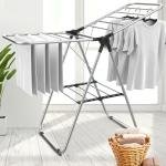 Limitless Clothes Drying Rack, Stainless Steel Gullwing Space-Saving Laundry Rack, Foldable for Easy Storage, for Bed Linen, Clothing, Socks, Scarves, Black