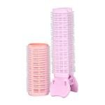 4PC Self-Adhesive Hair Curlers, No-Heat Effortless Waves, Suction Card, Multi-Color