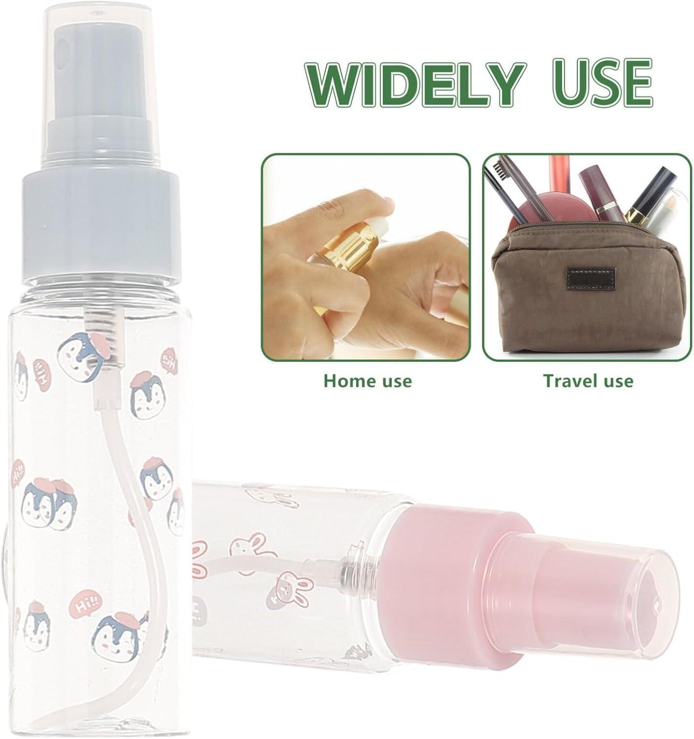 Limitless 4PC Cartoon Small Spray Bottle Reusable Spray Bottle Refillable Spray Bottle Leak-Proof, Perfect For Travel, Makeup, And Pet Care Travel Liquid (Transparent)
