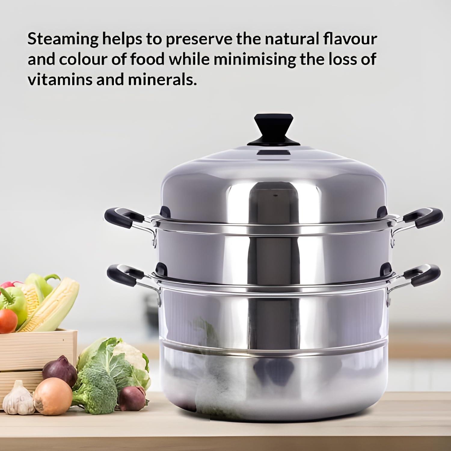 Limitless 3-Layer Stainless Steel Steamer Pot 30cm,900ml