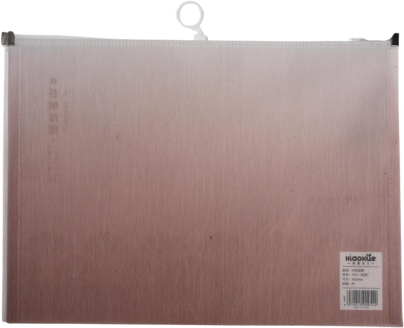 Limitless Plastic Zipper File, Storage Bag Antique Rhythm Brushed Edge for Documents