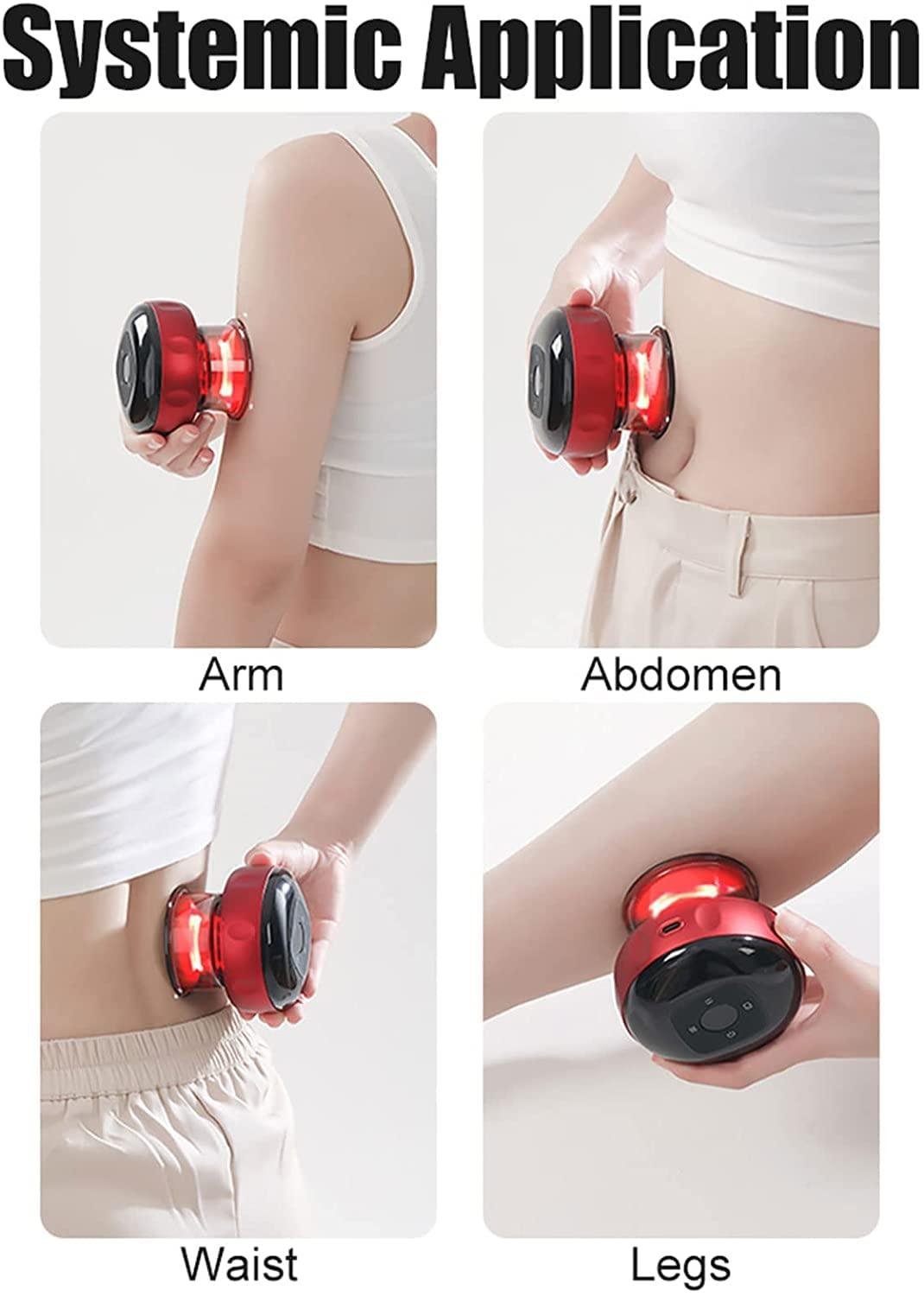 Electronic Cupping Therapy, Rechargeable Adjustable Handheld Cupping Therapy Massager with Red Light Therapy/12 Gears, Powerful Cupping Machine Massager for Back Body