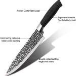 6PC Kitchen Knife Set RazorSharp Stainless Steel with Handle Include Peeler & Scissor