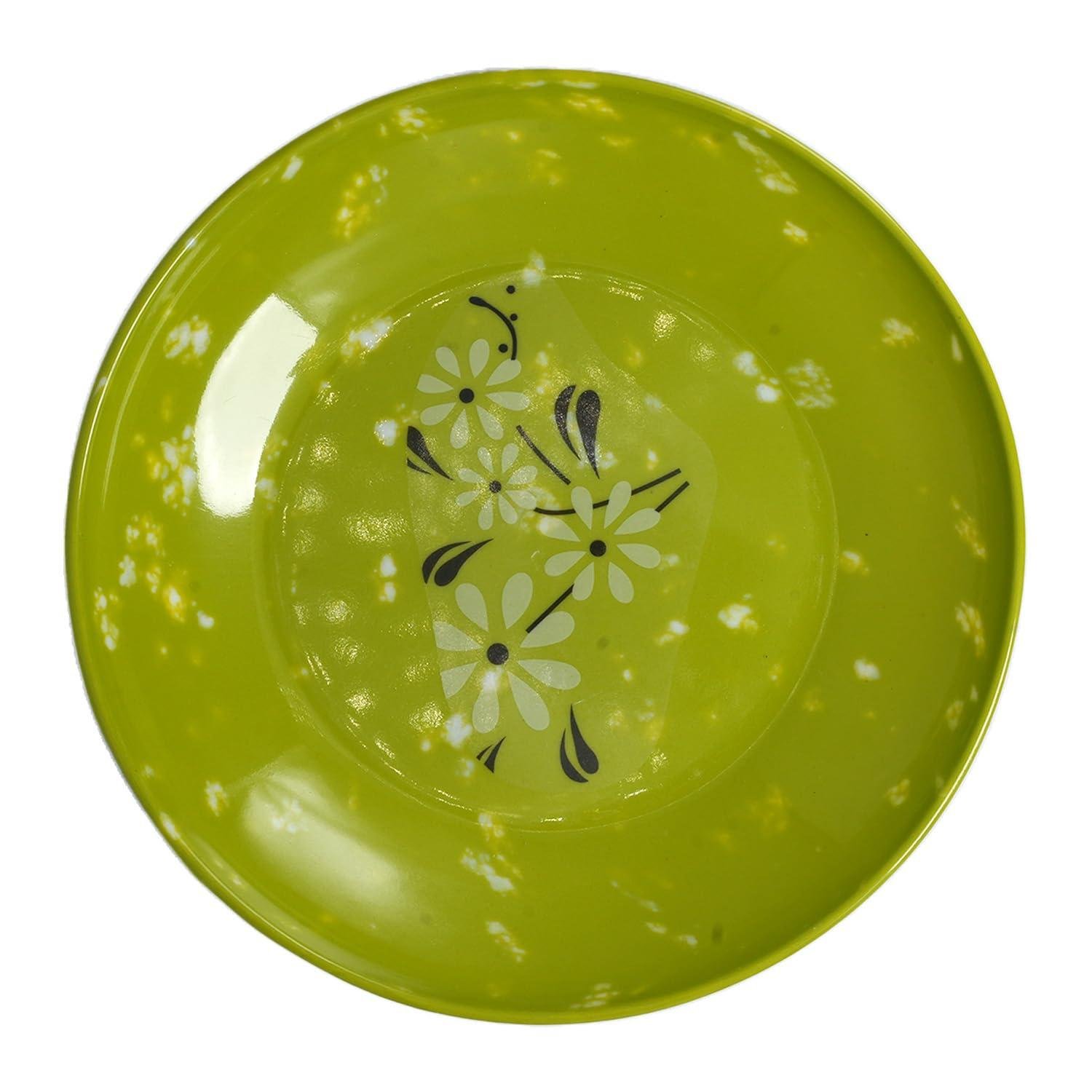 Limitless 6PC Snowflake Faux Porcelain Plate Elegant Large Ceramic Dinner Plate Serving Platter Handmade For Gift, Home Decor, Serving Dish (Green Porcelain-6 Pack)