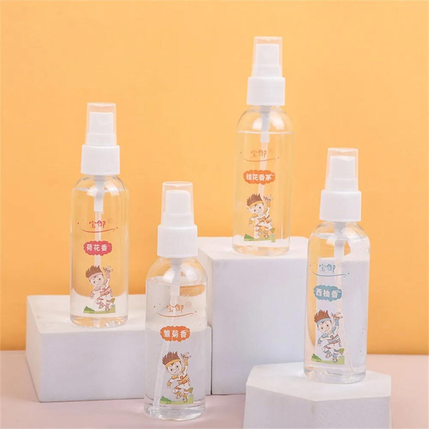 Limitless 4PC Cartoon Small Spray Bottle Reusable Spray Bottle Refillable Spray Bottle Leak-Proof, Perfect For Travel, Makeup, And Pet Care Travel Liquid (White)