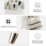 3Tier Makeup Organizer with Drawers Dustproof Storage for Skincare & Cosmetics White
