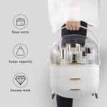 3Tier Makeup Organizer with Drawers Dustproof Storage for Skincare & Cosmetics White