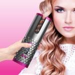 Hair Curler Wireless Automatic Curling Iron with Rechargeable Battery Ceramic.