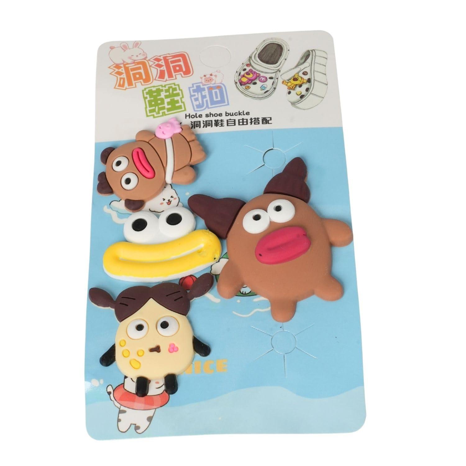 Limitless 4 Pack Hole Shoe Buckle Large Size Of Cute Cartoon Refrigerator Magnets for Posting Notes and Photos on Your Fridge OR Other Magnetic Surface (Assorted character)