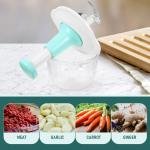 Kitchen hand press manual vegetable chopper Mixer Cutter for Onion, Salad, Tomato, Garlic, Large Vegetable & Fruit Chopper Handheld Food Chopper and Blender Green, TJ331