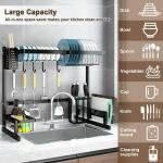 Limitless Dish Rack Dish Drying Rack Dish Drying Stand with Utensil Holder & Cutting Board Holder & Drainboard Tray, Collapsible Rust-Resistant Dish Rack Large Capacity Dish Drainer for Kitchen, Black