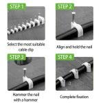 Limitless Cable Clips with Steel Nails 12PCS White Half Clamp J-Hook with Nail, for Wire Ethernet Cable, Telephone Cable, Home Desk TV Wire, Computer, Printer Cable