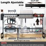 Limitless Dish Rack Dish Drying Rack Dish Drying Stand with Utensil Holder & Cutting Board Holder & Drainboard Tray, Collapsible Rust-Resistant Dish Rack Large Capacity Dish Drainer for Kitchen, Black