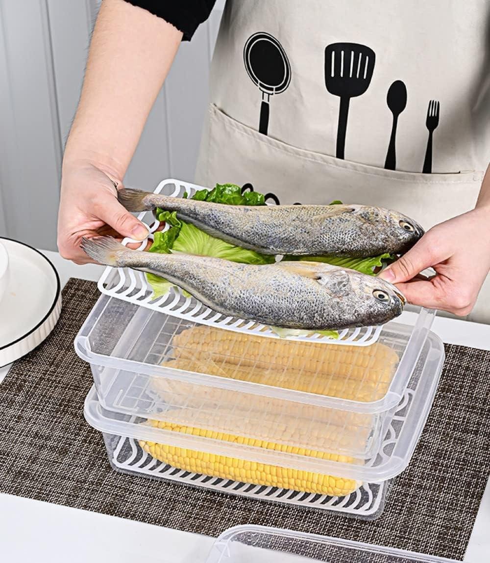 2PC Stackable Food Storage Boxes with Lid BPA-Free Ideal for Fruits Veggies Leftovers