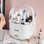 3Tier Makeup Organizer with Drawers Dustproof Storage for Skincare & Cosmetics White