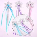 Princess Wand Butterfly with Fabric Bands and Gemstones, Plastic, Fairy Tale, Mariposa, Accessory, Costume, Carnival Accessories Set Costume Princess Children Decorations for Baby Girls (Purple)