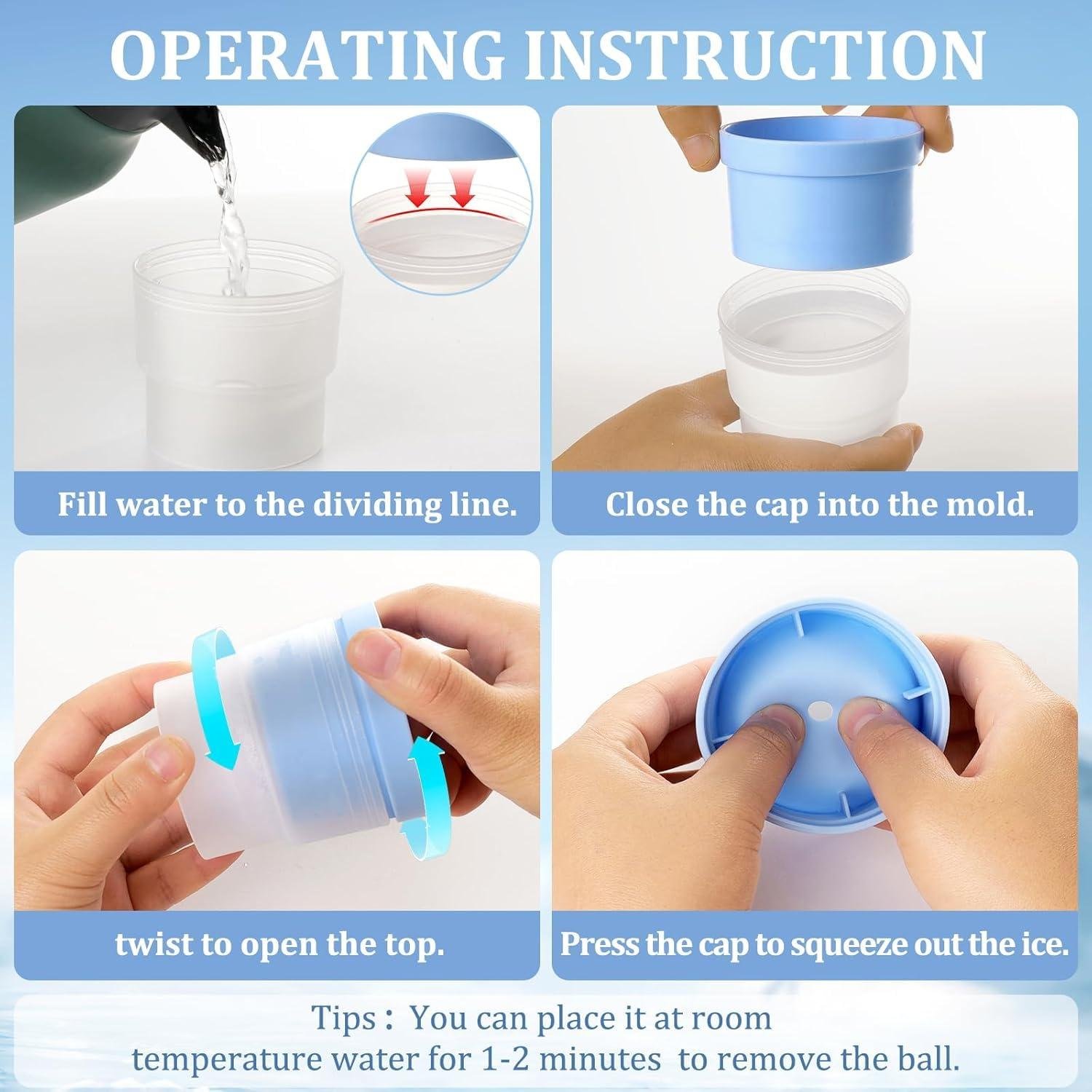 Limitless Ice Cube Mould (Pack of 3), Round Ice Cube Maker Silicone Ball Shape Spherical Ice Cube Mould Machine Quick Freezer Ice Mold Tray Kitchen Gadgets