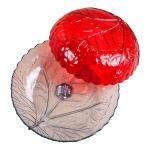 Limitless Fruit Plate Stylish and Functional for All Occasions, Fruit Bowls, Plates with Dividers, Snack Tray, Reusable Snack Tray, Fruit Plate with Compartments for Nuts (Leaf Lace-Red)