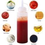 White Squeeze Condiment Bottles with Cap Lids for Sauce, BBQ, Oil, 200ml (2 Pack) ups