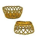 Limitless Three-Wire Woven Basket, Multi-Purpose Storage Organizer, Durable Construction, Ideal for Home Decor, Office Supplies, and Craft Storage, Stylish and Functional Design (Yellow Black, 22cm)