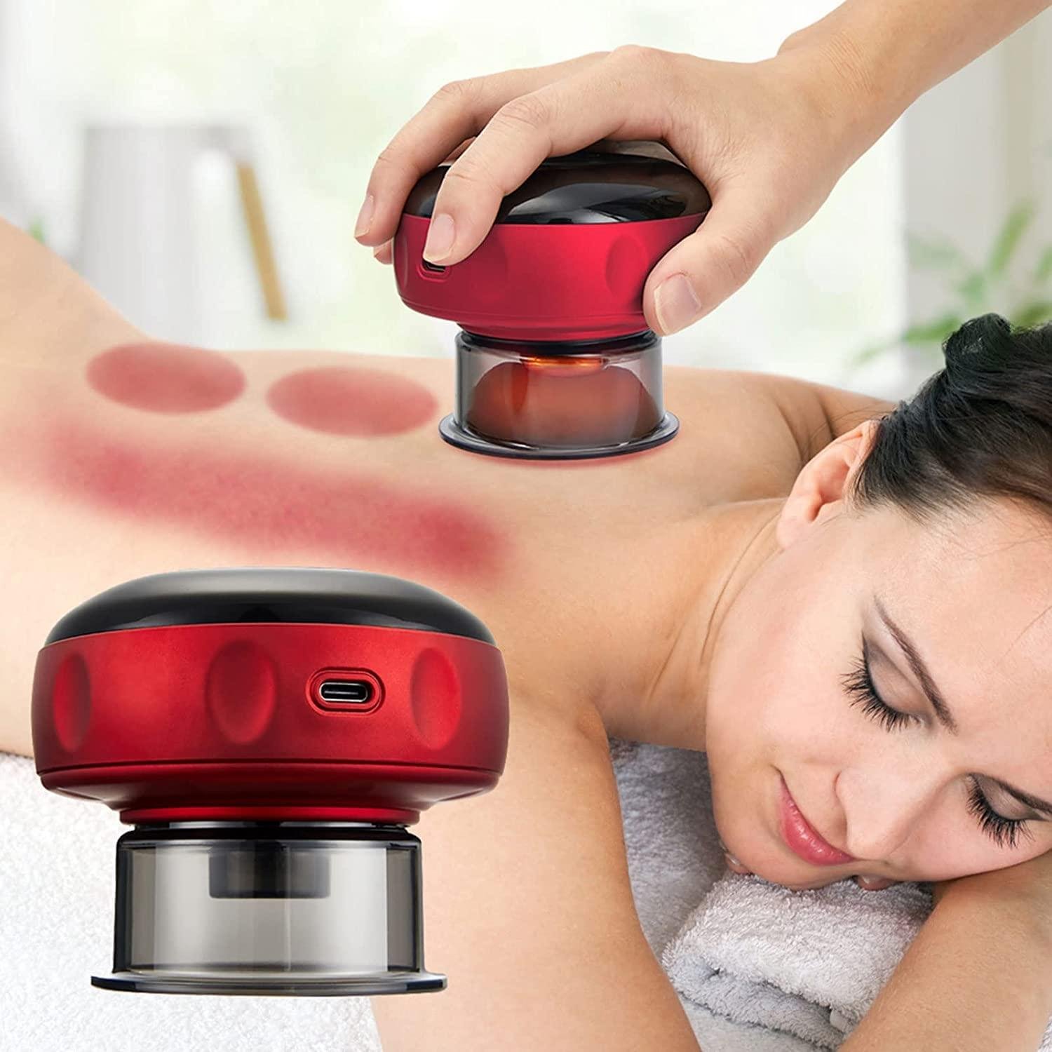 Electronic Cupping Therapy, Rechargeable Adjustable Handheld Cupping Therapy Massager with Red Light Therapy/12 Gears, Powerful Cupping Machine Massager for Back Body