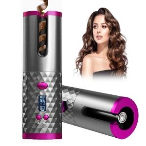 Hair Curler Wireless Automatic Curling Iron with Rechargeable Battery Ceramic.