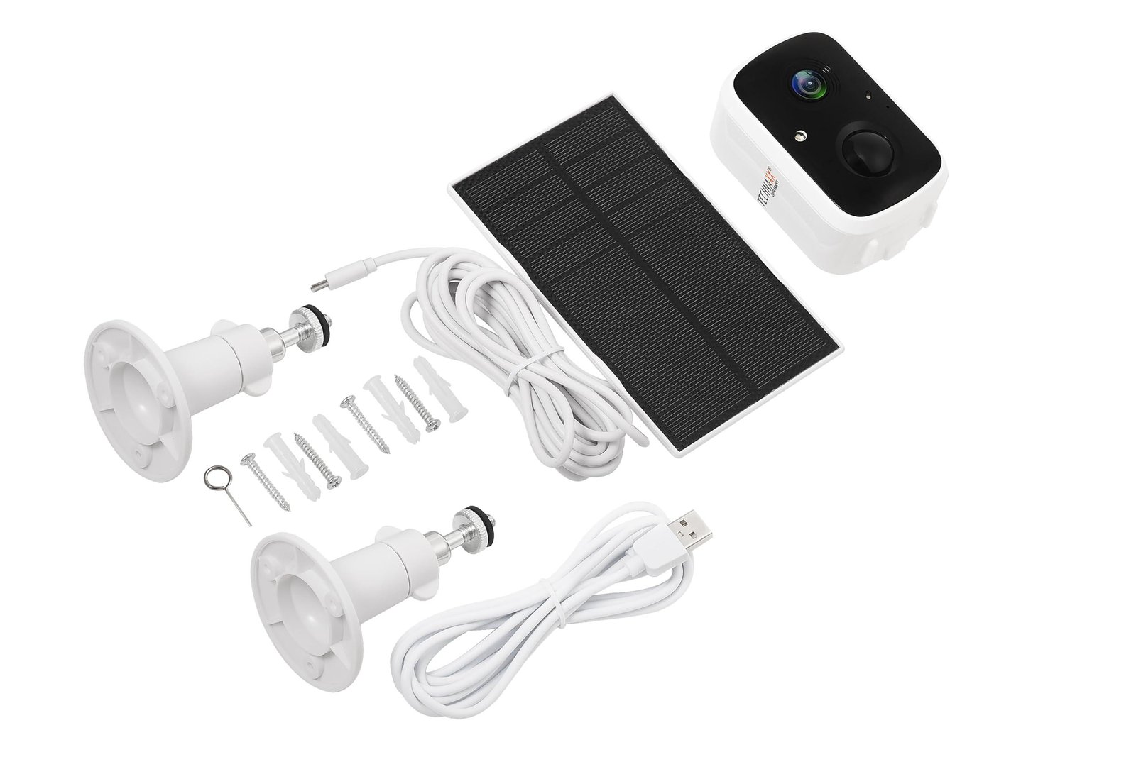 Technaxx Outdoor IP-Camera TX-244 with Solar Panel, PIR Motion Detection Sensor, Built in Rechargable Battery, Wifi - Dust and Waterproof Home Security Camera with Night Vision, FullHD resolution