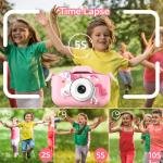 ZONEY Kids Camera Toys for 3-12 Years Old Girls Children Digital Video Camera with Cute Silicone Cover Portable Child Unicorn Toy Christmas Birthday Gifts for Toddler Age 3 4 5 6 7 8 9 (Pink)