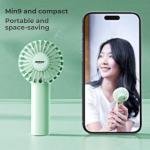 Portable Mini Handheld Fan, USB Rechargeable, 3 Speeds, Perfect for Makeup & Travel
