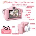 Limitless Kids Camera Toys for 6+ Year Old Boys/Girls, Kids Digital Camera for Toddler with 1080P Video, Chritmas Birthday Festival Gifts for Kids, Selfie Camera for Kids,(Pink)