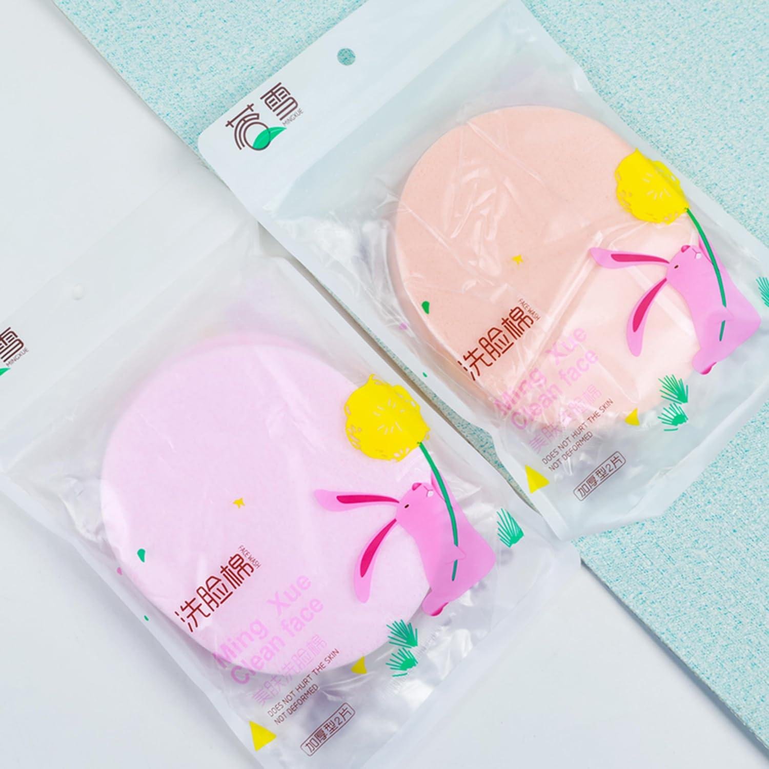 Limitless 2PC Wash Face Puff, Oil-Absorbing Paper Combination, Compressed Facial Sponge Face Cleansing Sponge Makeup Removal Sponge Pad Exfoliating Wash Face Sponge