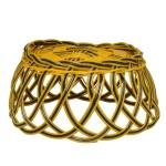 Limitless Three-Wire Woven Basket, Multi-Purpose Storage Organizer, Durable Construction, Ideal for Home Decor, Office Supplies, and Craft Storage, Stylish and Functional Design (Yellow Black, 22cm)