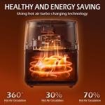Airfryer 5.5L–Non-Stick bucket & Digital Temperature Control–The smart fryer Ideal for Frying, Grilling, Roasting, Baking, & Toasting Vegetables, French Fries, Meat & Fish (10 free paper liners)
