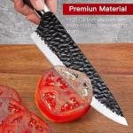 6PC Kitchen Knife Set RazorSharp Stainless Steel with Handle Include Peeler & Scissor