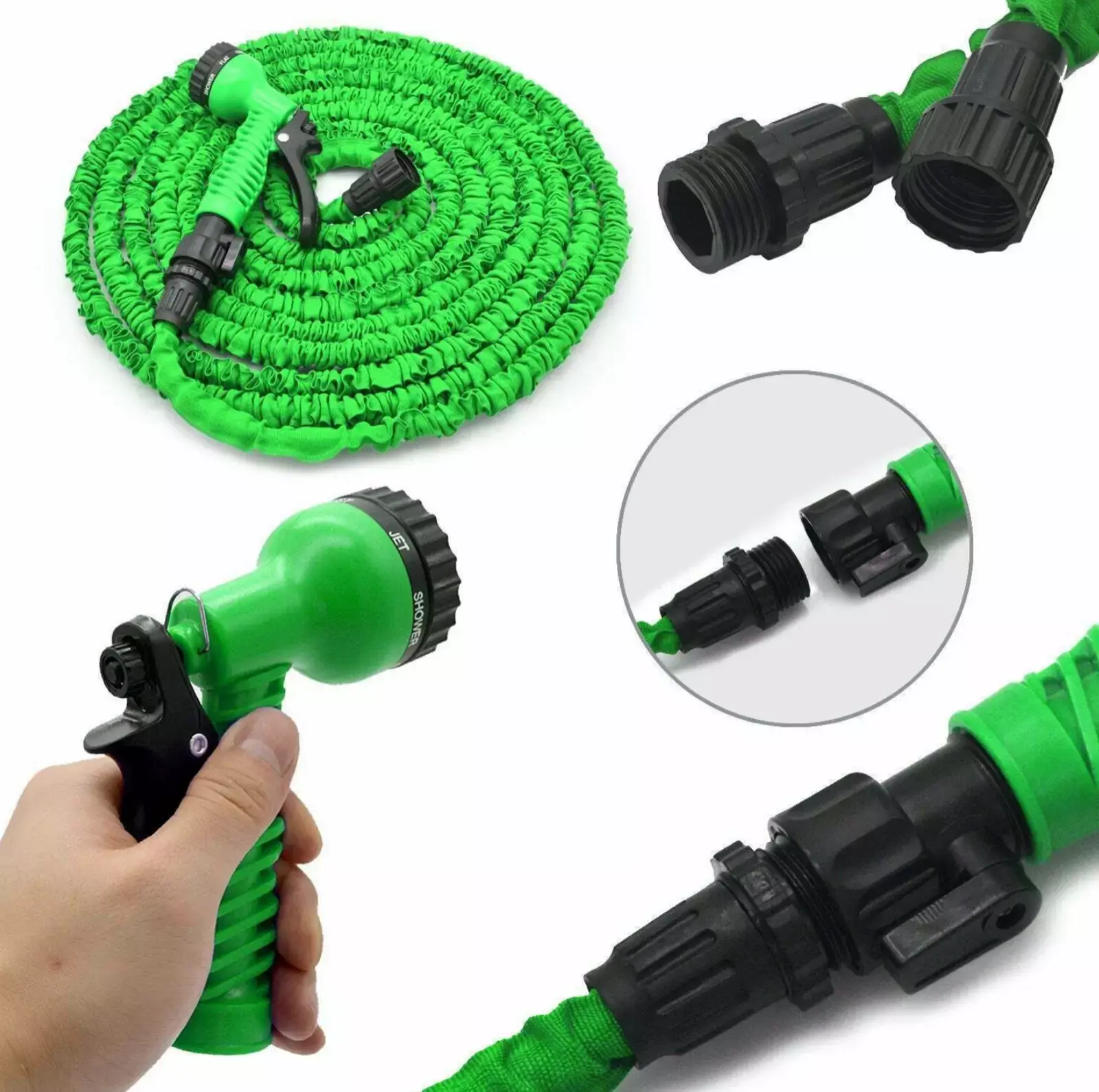 Limitless Expanding Expandable Flexible Garden Water Hose w Spray Nozzle hose Xpanding hose 150ft/45M